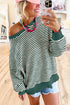 Stripe Loose Drop Shoulder Long Sleeve Top